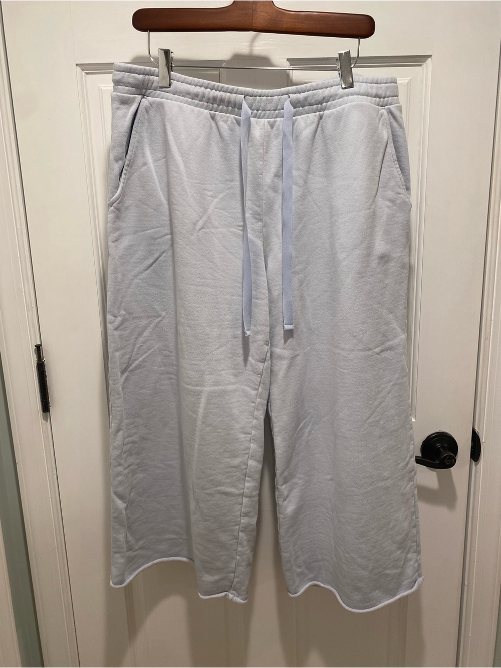 Haven light blue organic cotton sweatpants, women’s large
